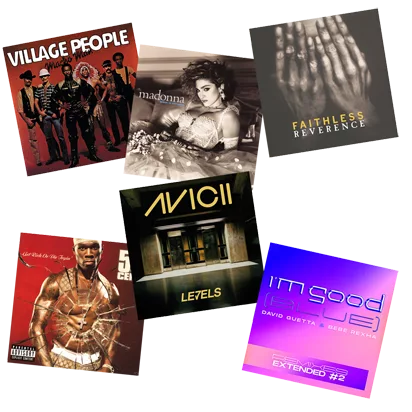 Plattencover aus mehreren Jahrzehnten